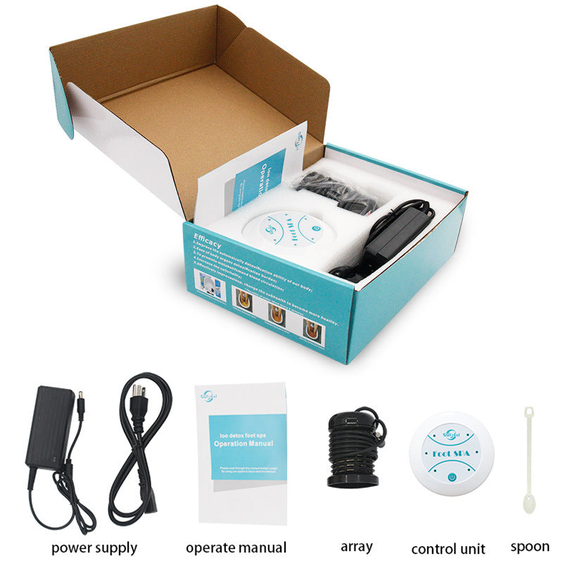 Compact white Foot Detox Portable Machine with digital controls and bubble function for foot cleansing and relaxation