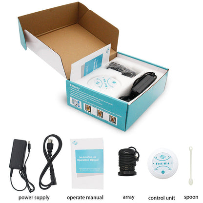 Compact white Foot Detox Portable Machine with digital controls and bubble function for foot cleansing and relaxation