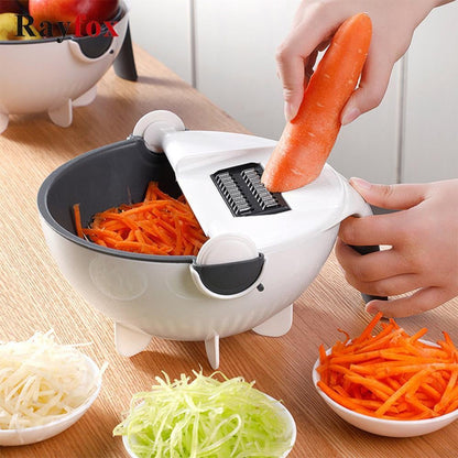 9-in-1 Vegetable Cutter with Wash & Drain Basket