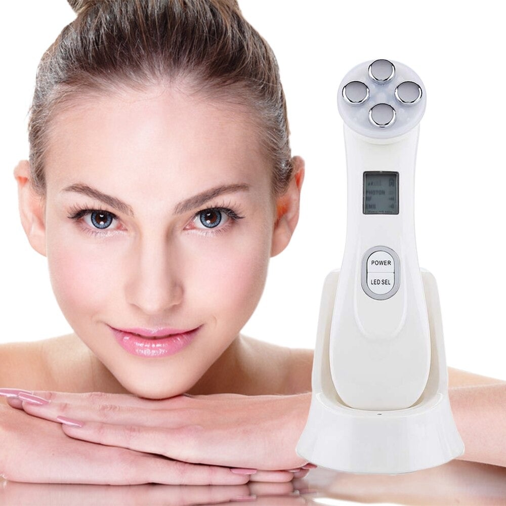 5-in-1 Face Massager Device – LED Light Therapy & RF Skin Rejuvenation