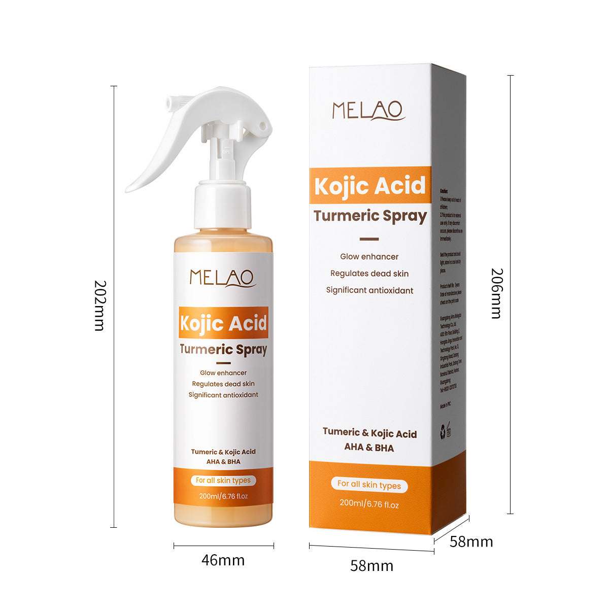 Kojic Acid, Turmeric & AHA/BHA Exfoliating Spray
