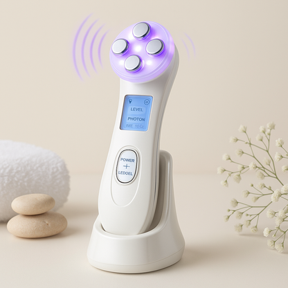 5-in-1 Face Massager Device – LED Light Therapy & RF Skin Rejuvenation