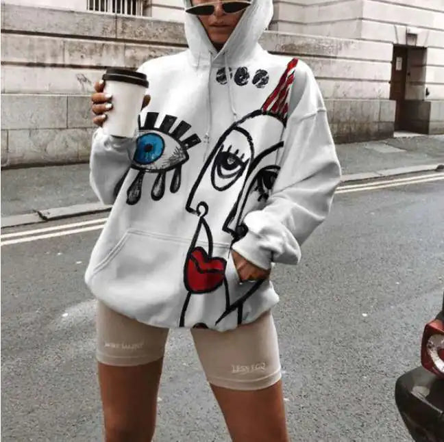 Women's Long-Sleeved Hooded Pullover Sweater