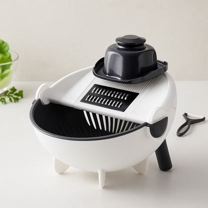 9-in-1 Vegetable Cutter with Wash & Drain Basket