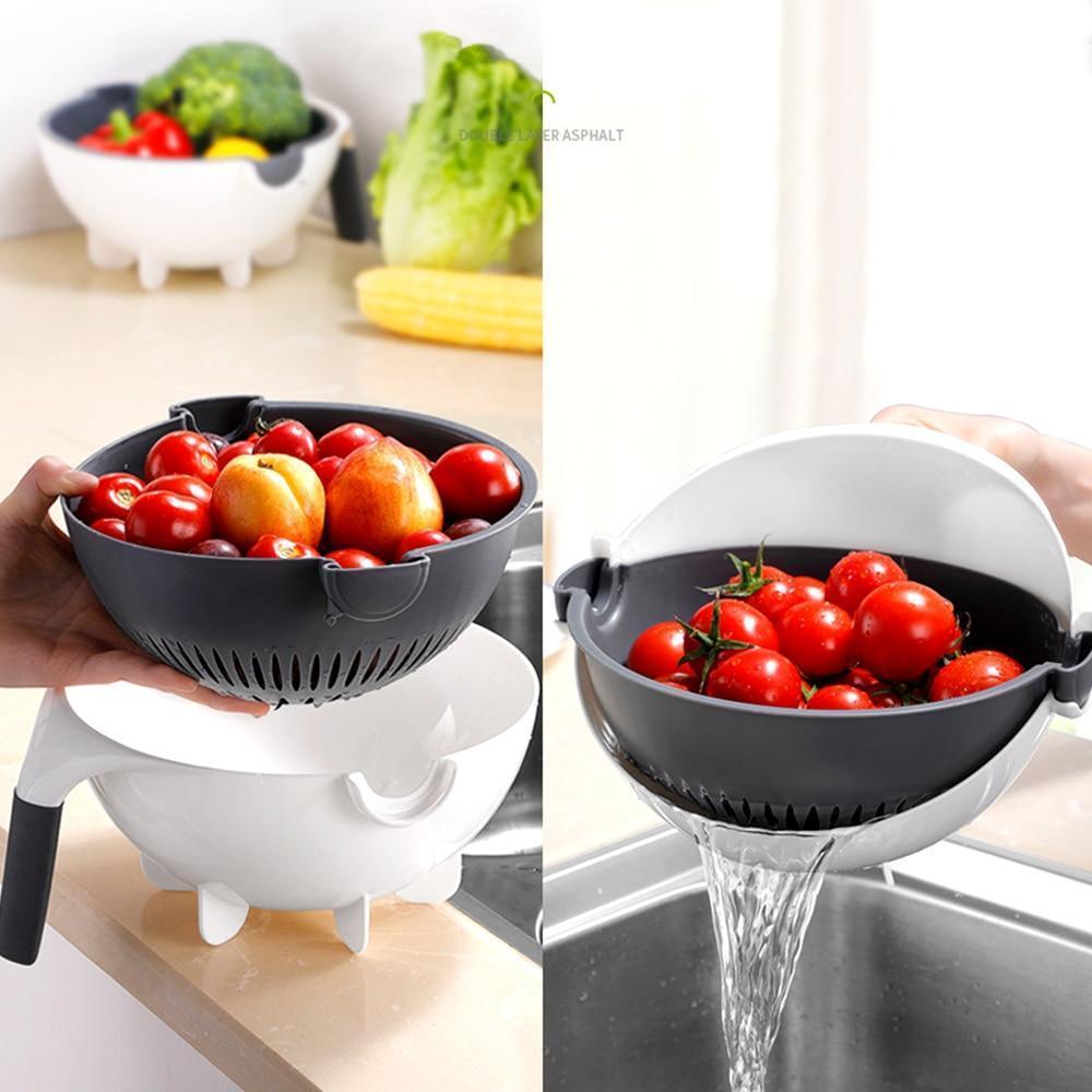 9-in-1 Vegetable Cutter with Wash & Drain Basket