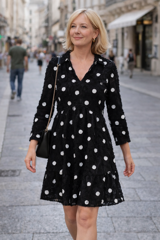 Fashionable Slim Fit V-Neck Long Sleeve Dress