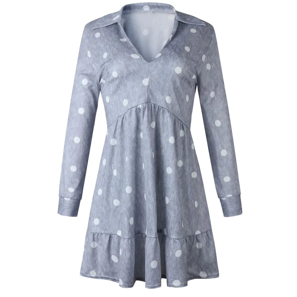 Fashionable Slim Fit V-Neck Long Sleeve Dress