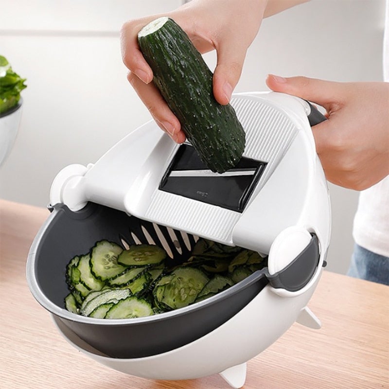 9-in-1 Vegetable Cutter with Wash & Drain Basket