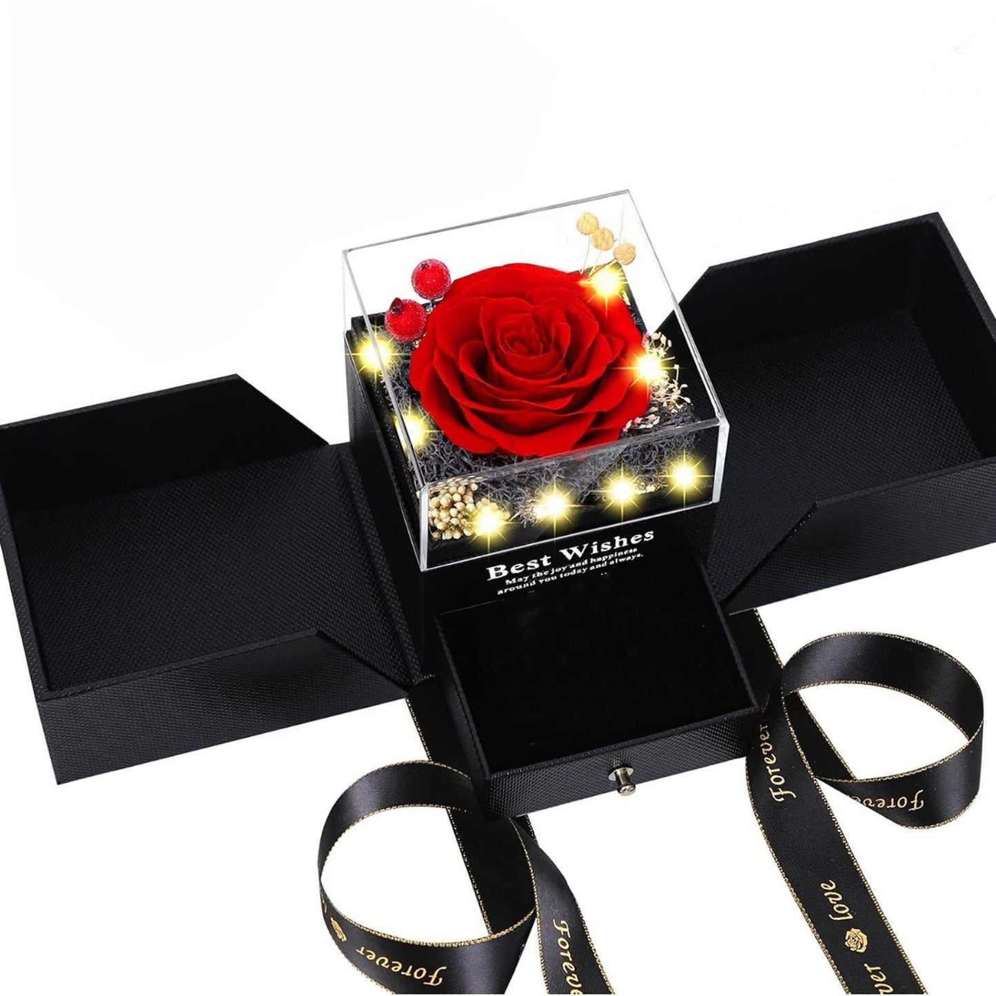Eternal Preserved Rose Acrylic Drawer Gift Box