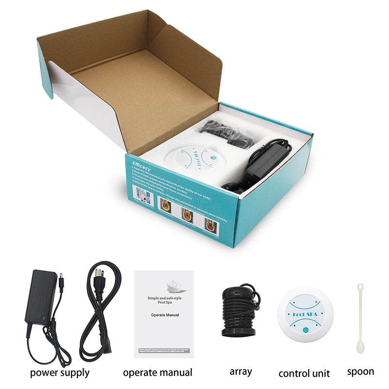 Compact white Foot Detox Portable Machine with ion technology and bubble massage features