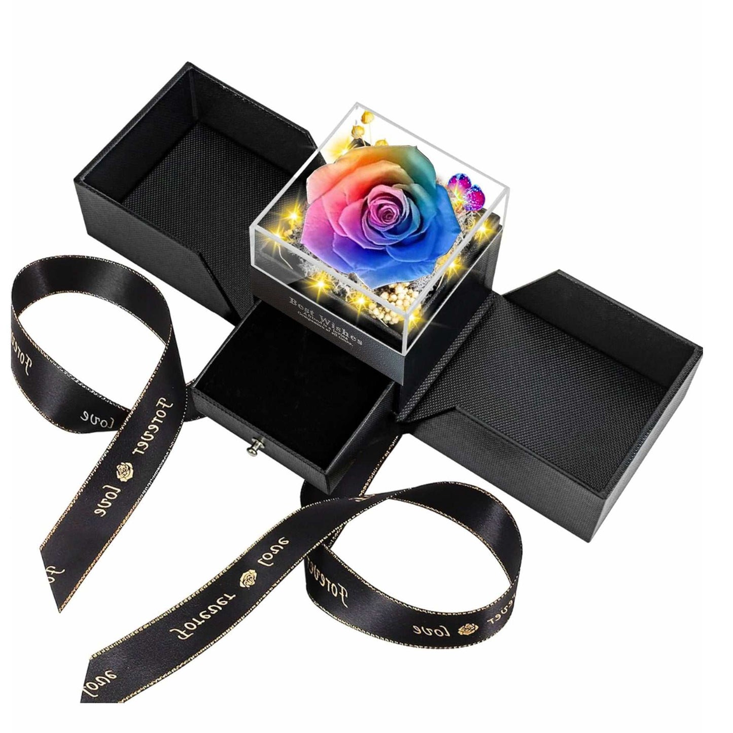 Eternal Preserved Rose Acrylic Drawer Gift Box