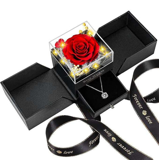 Eternal Preserved Rose Acrylic Drawer Gift Box