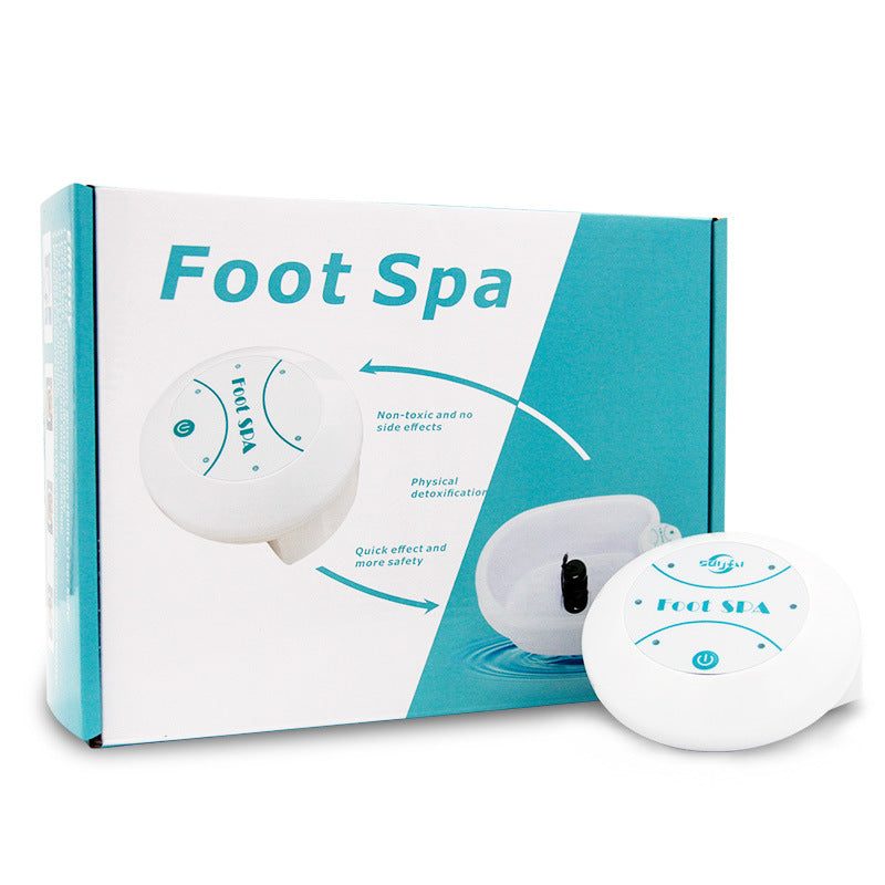Portable white foot detox machine with bubble ion technology and digital control