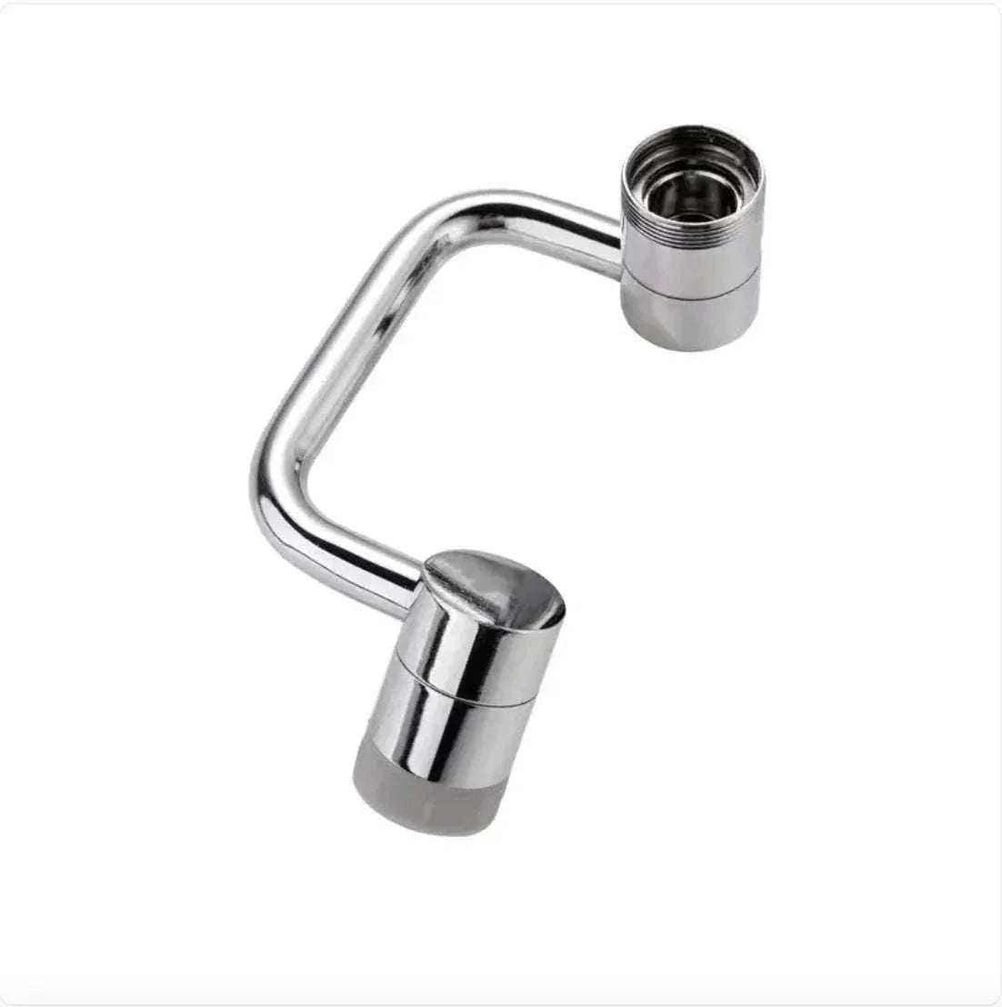 Adjustable Mechanical Arm faucet extender with stainless steel valve and modern electroplated finish
