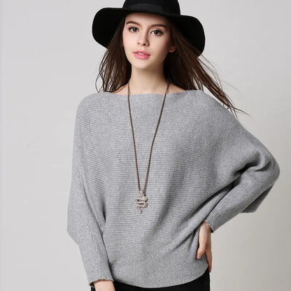 Women's Loose Long-Sleeved Knitted Pullover Sweater