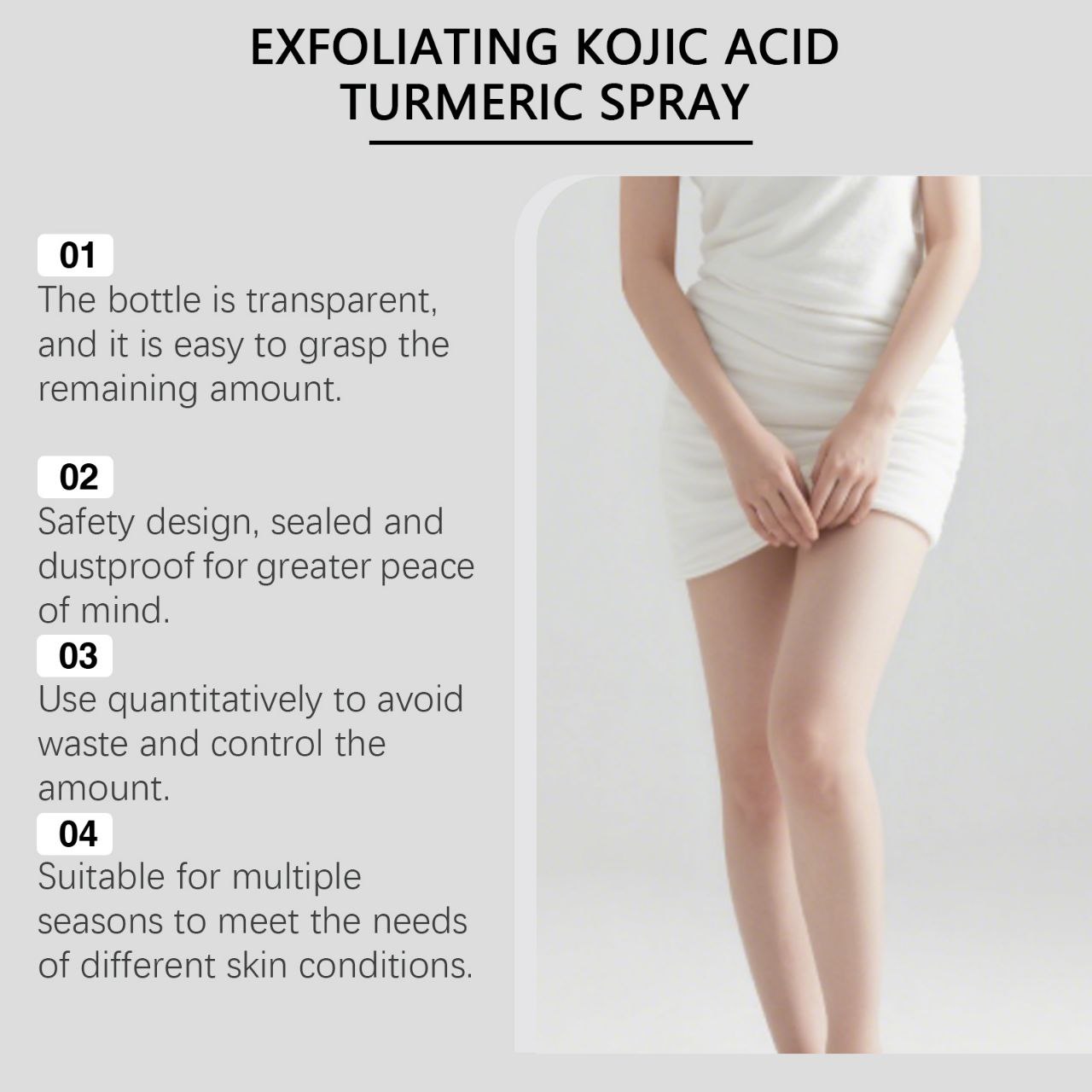 Kojic Acid, Turmeric & AHA/BHA Exfoliating Spray